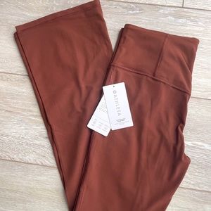 NWT Athleta Elation Split Flare Pant Ancient Mahogany Brown Women's LARGE
